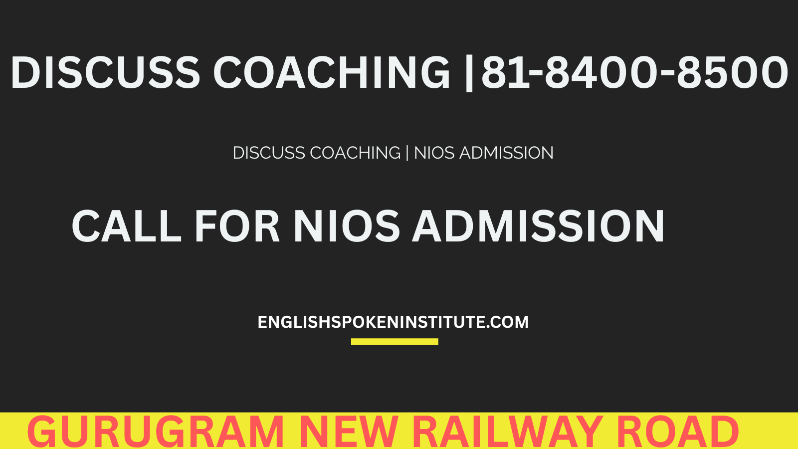 Nios Admission Center In Gurugram |81-8400-8500 | Discuss Coaching