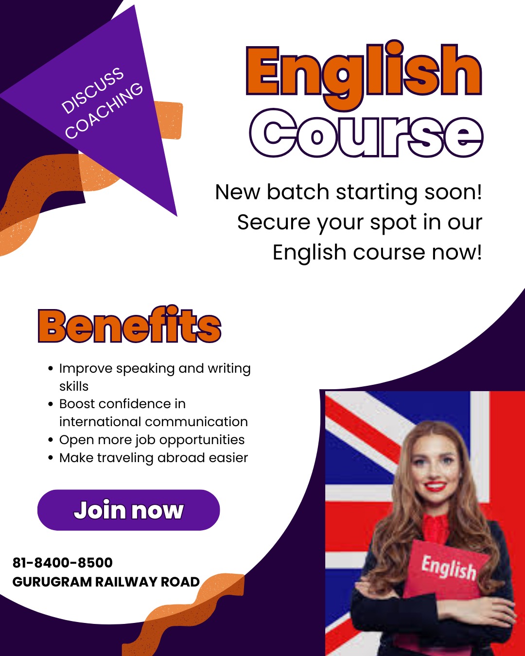 Best English Speaking Institute In Gugrgaon | 8184008500 | Discuss Coaching