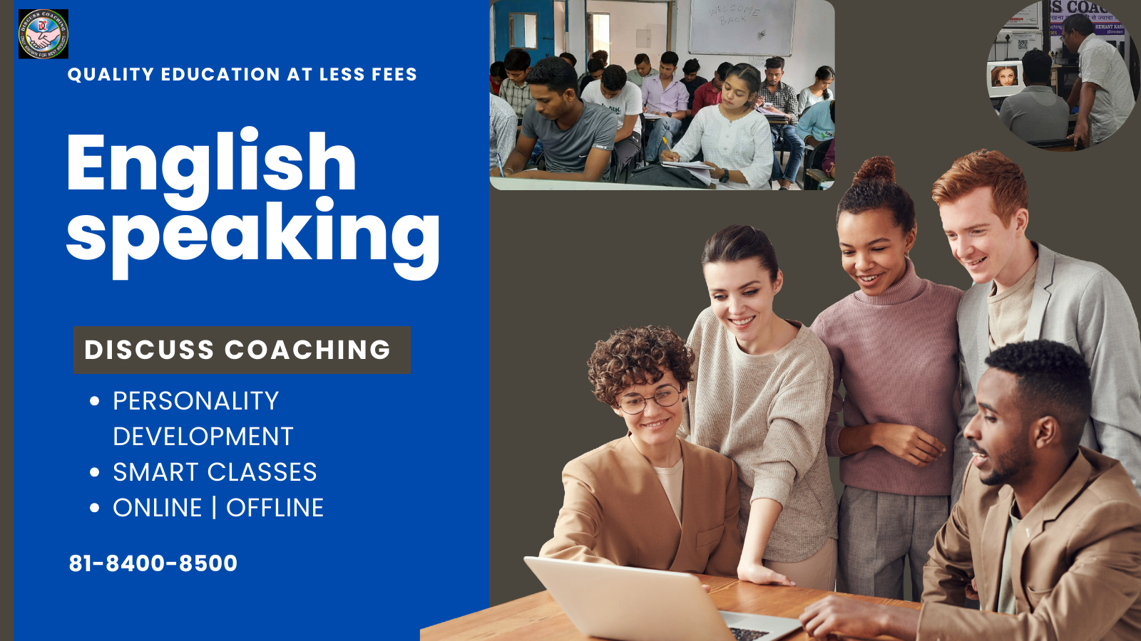 Best english speaking institute in gurgoan | 81-8400-8500 |Discuss Coaching