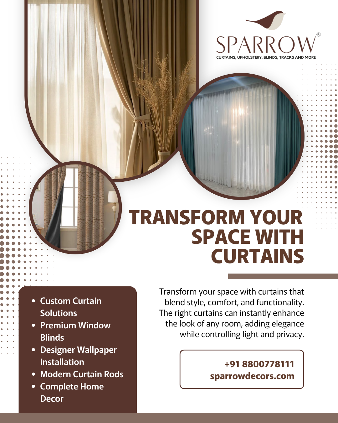 Sparrow Decors Transform Your Space with Curtains