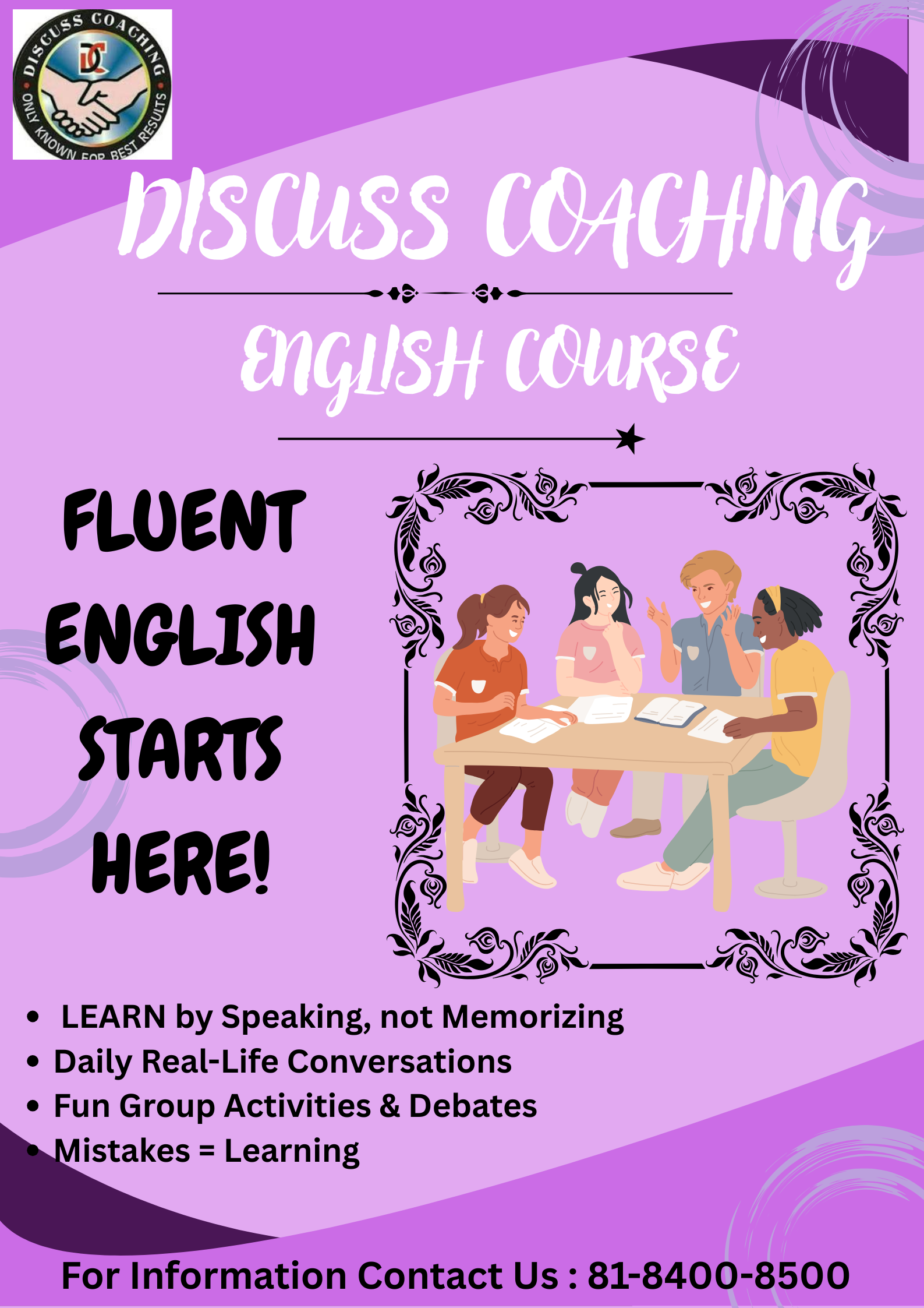 Best English Speaking Institute In Gurgaon | 8184008500 |Discuss Coaching