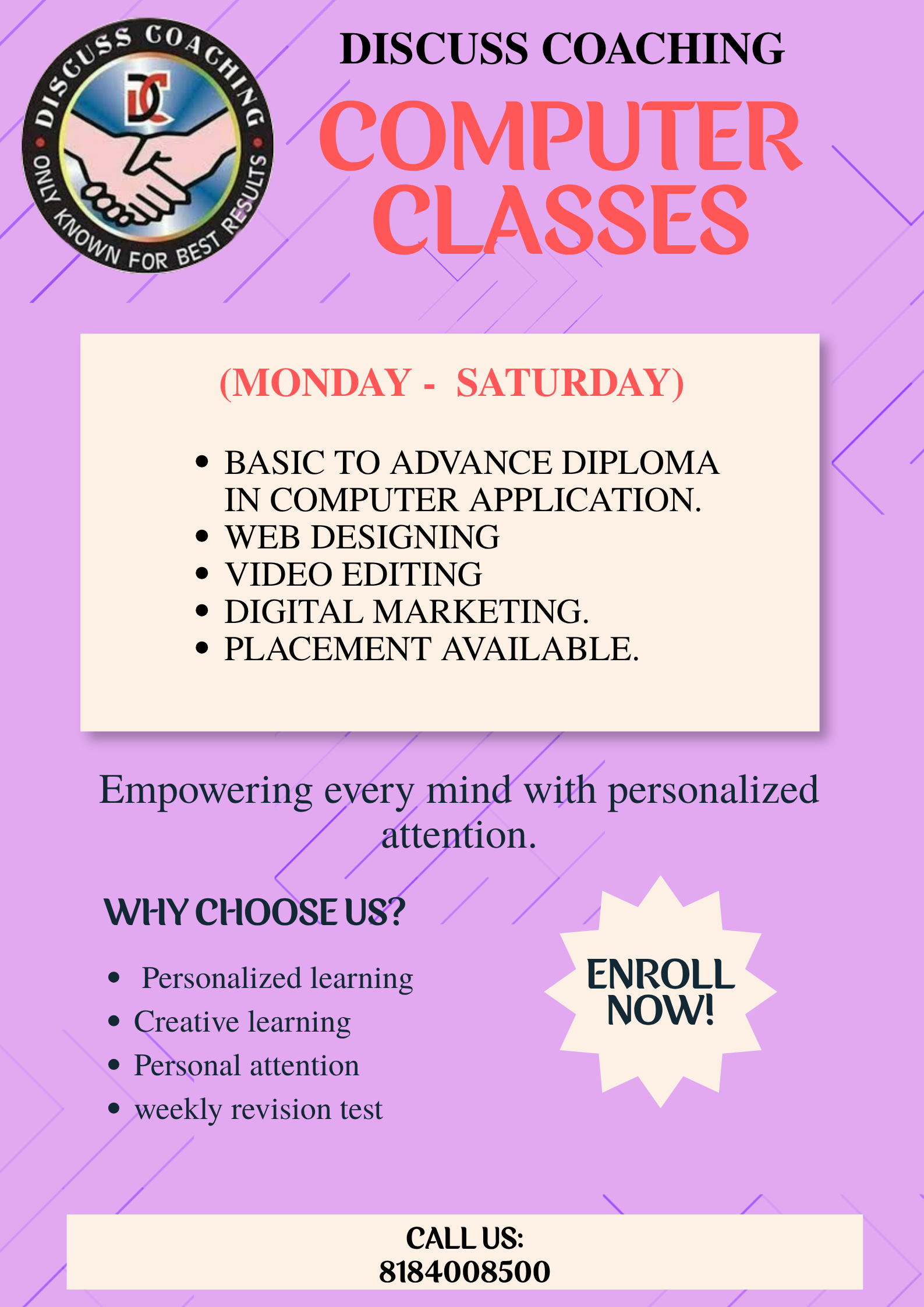 Best computer Institute In Gurgaon | 8184008500 |Discuss Coaching