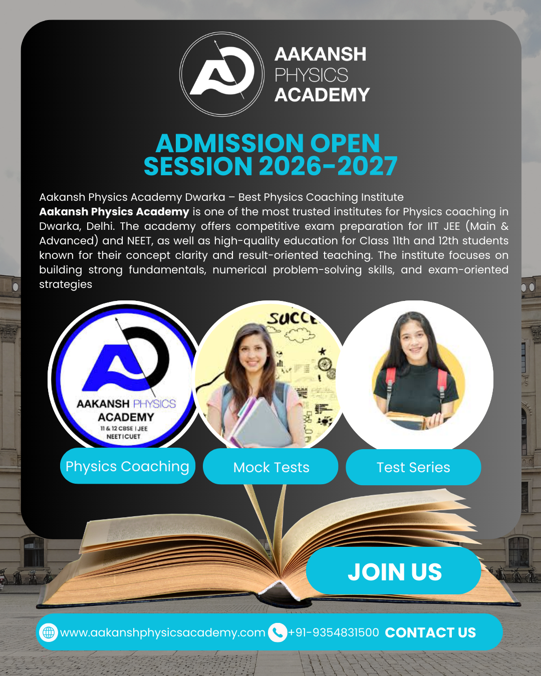 Aakansh Physics Academy open for enrollment in 2026 & 27