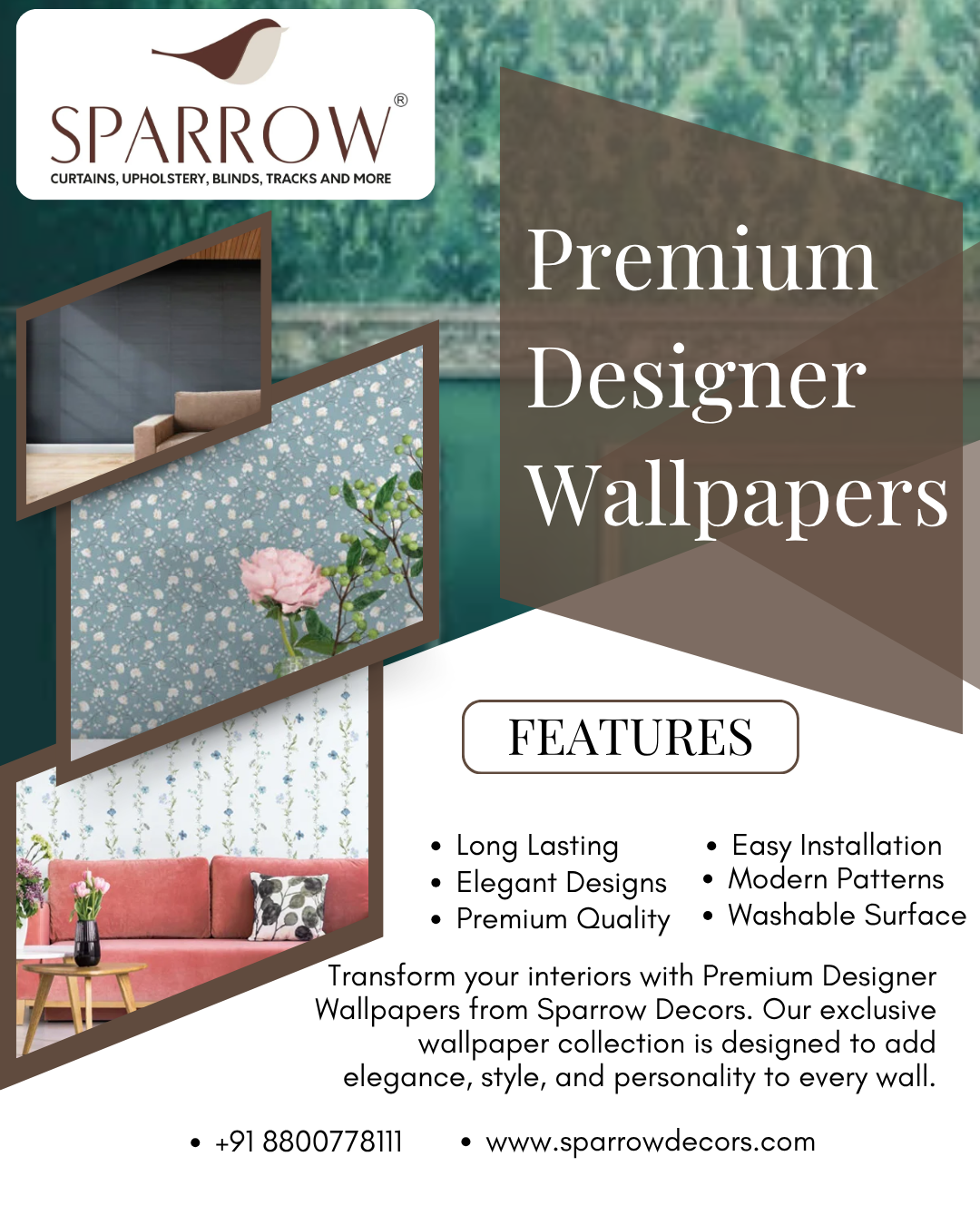 Sparrow Decor Premium Designer Wallpapers