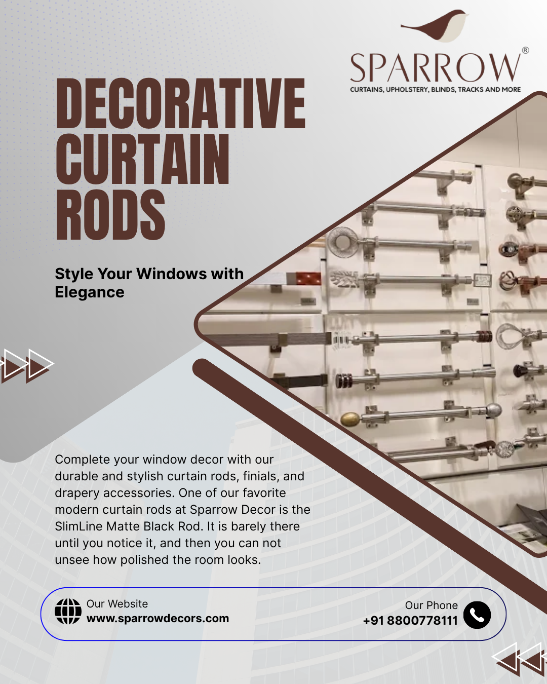 Sparrow Decor Decorative Curtain Rods