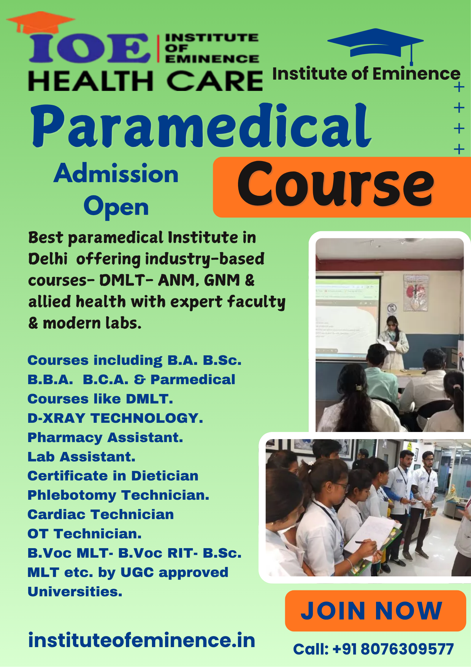Institute of Eminence Healthcare Leading Paramedical Institute in Delhi